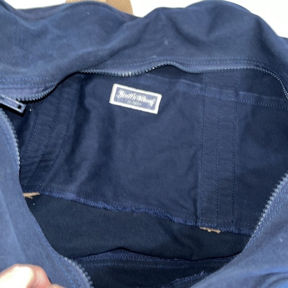 J Crew large Canvas Tote Travel Bag navy - Picture 5 of 5